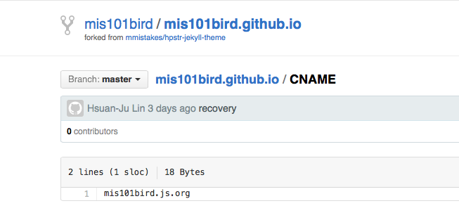 github CNAME